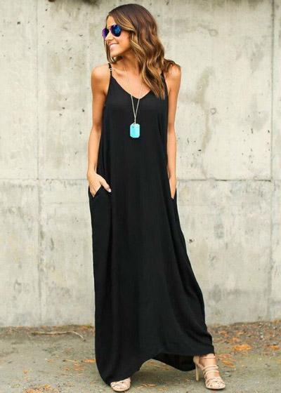 Vestido Longo Soltinho Simples Casual de Alça