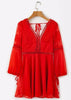 Vestido Curto Rodado com Renda