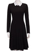 Vestido Preto Curto Evasê Manga Longa