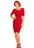 Vestido Midi Tubinho Manga Curta Para Trabalhar