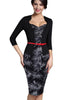 Vestido Midi Tubinho Decote Princesa Para Trabalhar