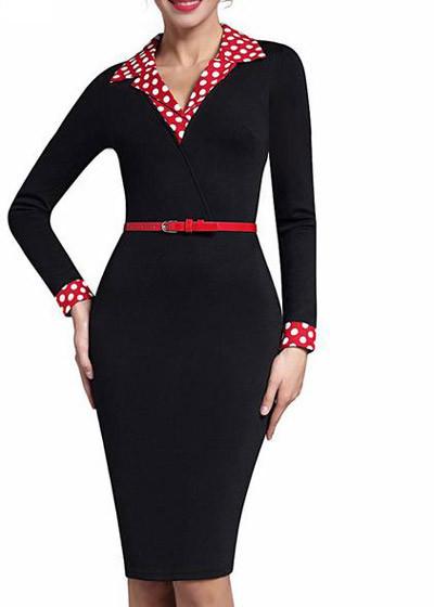 Vestido Midi Tubinho Com Cinto Para Trabalhar