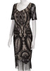 Vestido Tubinho Renda com Franjas na Barra