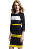 Vestido Midi Tubinho Tricolor