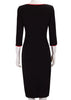 Vestido Midi Tubinho Preto com Bordado Floral