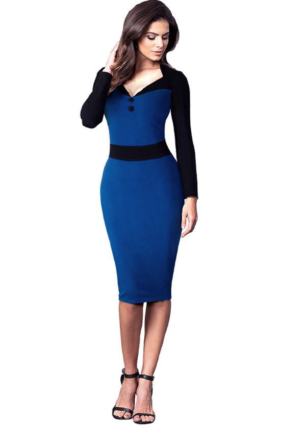 Vestido Midi Tubinho Decote Coração Cintura Marcada