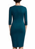 Vestido Midi Tubinho Decote Quadrado Para Trabalhar
