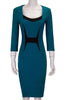 Vestido Midi Tubinho Decote Quadrado Para Trabalhar