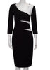 Vestido Tubinho Preto com Manga 3/4