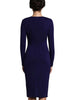 Vestido Midi Tubinho Decote Quadrado com Fenda