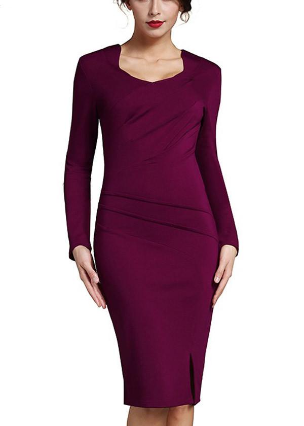 Vestido Midi Tubinho Decote Quadrado