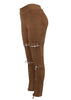 Calça Legging Suede com Ilhós