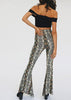 Calça Flare Estampa Cobra Cintura Alta