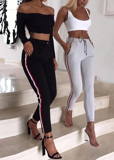 Calça de Moletom Esportiva Com Listras Laterais