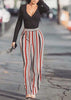 Calça Flare Listrada Cintura Alta
