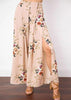 Calça Pantalona Estampa Floral Com Fenda