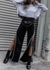 Calça Pantalona Com Fenda E Listra Lateral