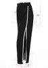 Calça Pantalona Com Fenda E Listra Lateral