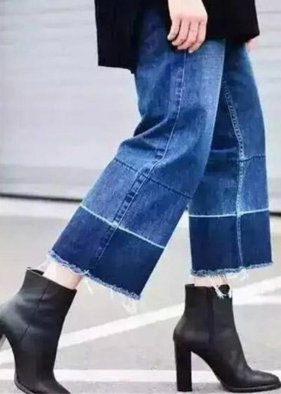 Calça Pantacourt Jeans Barra Desfiada