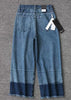 Calça Pantacourt Jeans Barra Desfiada