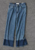 Calça Pantacourt Jeans Barra Desfiada