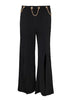 Calça Flare Fenda com Corrente