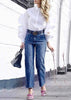 Calça Jeans Bordada com Perola