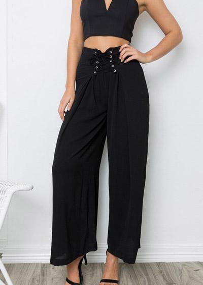 Calça Pantalona Cintura Alta Alfaiataria
