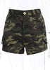 Short Camuflado Feminino Cintura Alta