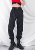 Calça Cargo Preta Feminina com Ziper na Lateral