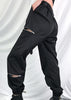 Calça Cargo Preta Feminina com Ziper na Lateral