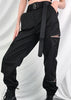 Calça Cargo Preta Feminina com Ziper na Lateral
