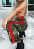 Calça Cargo Camuflada Feminina Com Listras