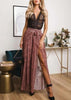 Calça Pantalona com Fenda Estampada Onça