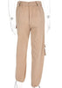 Calça Cargo Feminina Cintura Alta com Bolsos