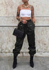 Calça Cargo Jogger Feminina Cintura Alta com Bolsos