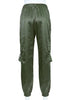 Calça Cargo Jogger Feminina Cintura Alta com Bolsos