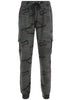 Calça Jogger Camuflada Feminina Cintura Alta com Bolsos