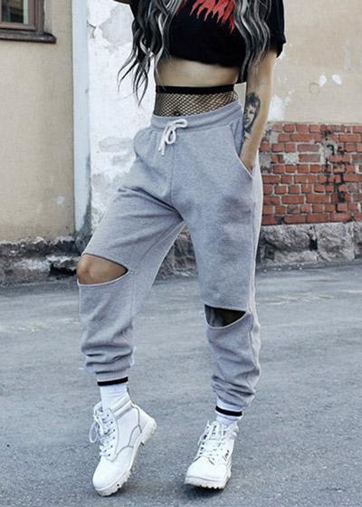 Calça em Moletom Jogger Feminina com Recorte