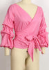Blusa de Babado com Amarração na Cintura