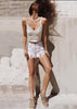 Short Jeans Cintura Alta Desfiado