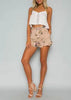 Short Estampado com Babado na Barra