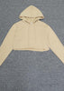 Blusão Cropped Em Moletom Com Capuz