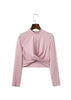 Blusa Cropped Transpassada Gola Alta