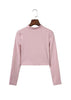 Blusa Cropped Transpassada Gola Alta