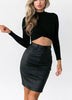 Blusa Cropped Transpassada Gola Alta