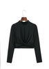 Blusa Cropped Transpassada Gola Alta