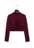 Blusa Cropped Transpassada Gola Alta
