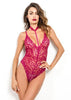 Body de Renda Frente Única com Gola Choker