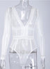 Body Decotado Branco em Tule